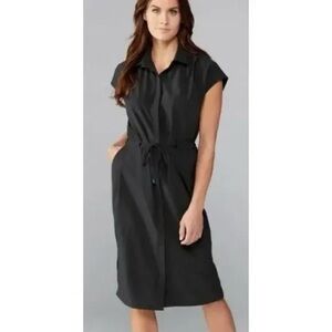 REI Cooperative Women's Collared Tie Waist Sun Up Travel Shirt Dress  - Large